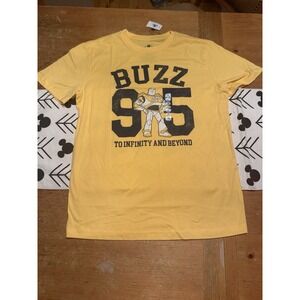 Disney Parks Pixar Buzz Lightyear To Infinity And Beyond Yellow Shirt XL NWT
